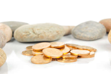 Coin with stoneの写真素材