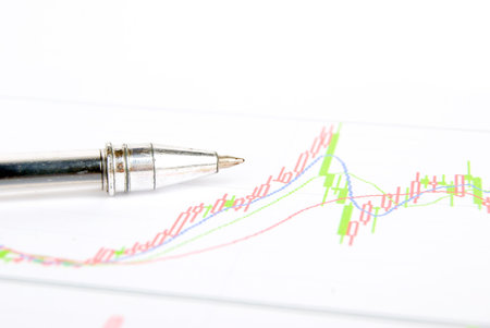Pen on stock graph