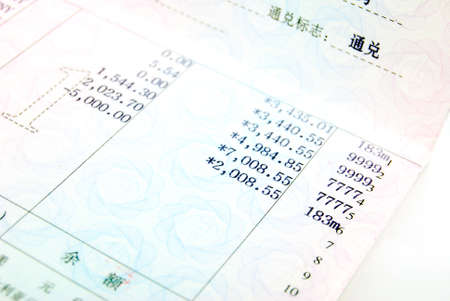 Chinese bankbookの写真素材