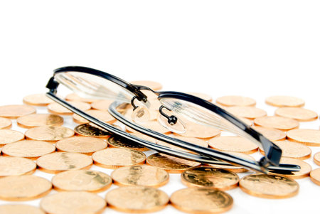 Eyeglasses with coin