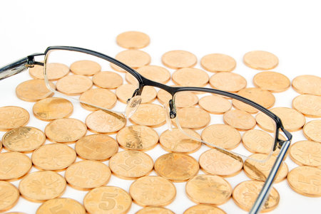 Eyeglasses with coin
