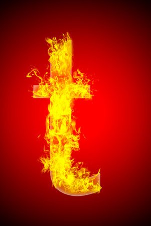 Fire letterの写真素材