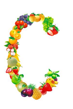 Fruit letterの写真素材