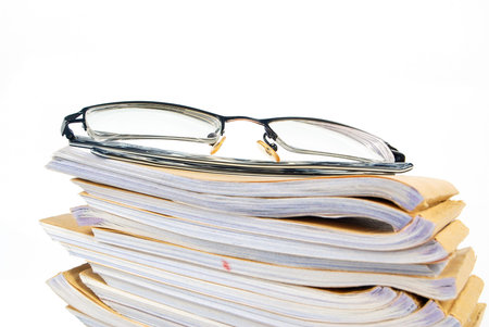Document with glasses