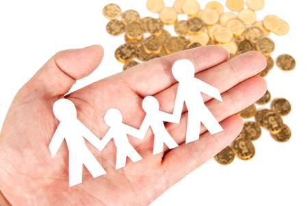 Paper man and coinの写真素材