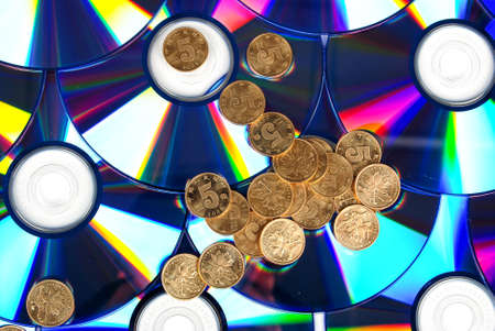 DVD with coinの写真素材