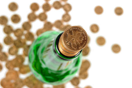 Money and bottleの写真素材