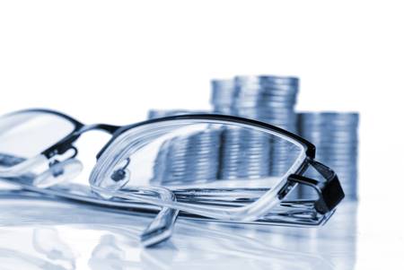 Coin with glassesの写真素材