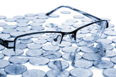 Coin with glassesの写真素材