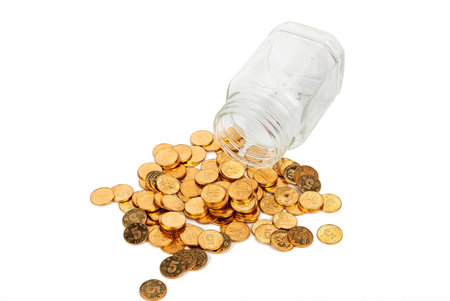 Coins and jar