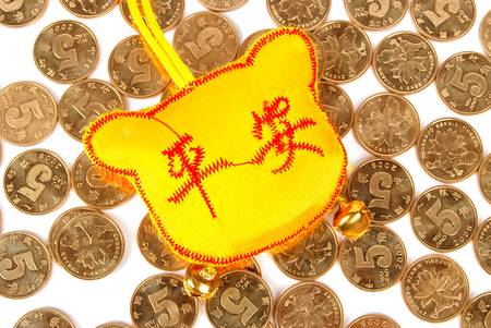 Sachet on coinの写真素材