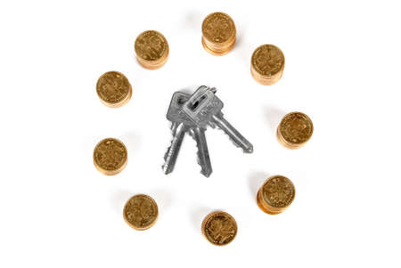 Key and coinの写真素材