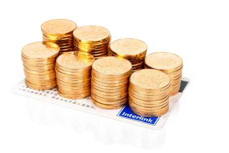 Credit card and coin