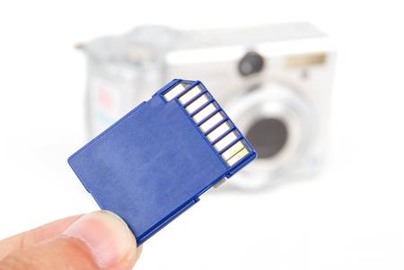 Digital camera with memory cardの写真素材