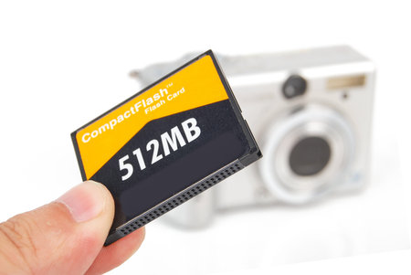 Digital camera with memory card