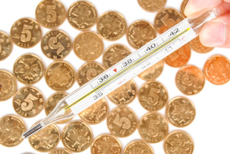 Thermometer and coin