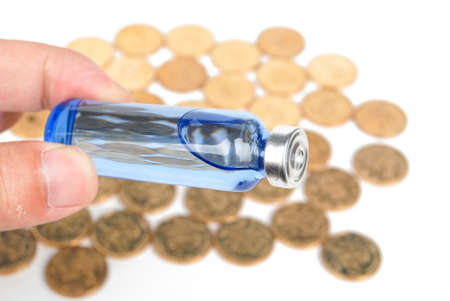 Vial and coinの写真素材