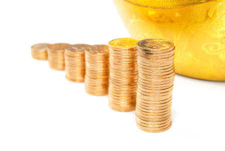 Coin with ingotの写真素材