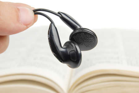 Book and earphoneの写真素材