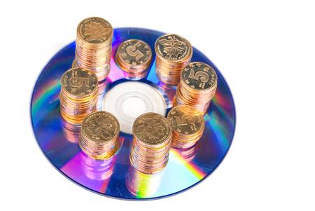 Coin with DVDの写真素材