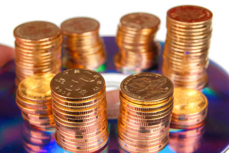 Coin with DVDの写真素材