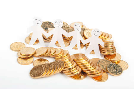 Coin and paper manの写真素材