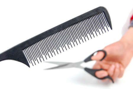 Comb and scissorsの写真素材