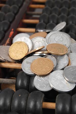 Abacus and coinsの写真素材