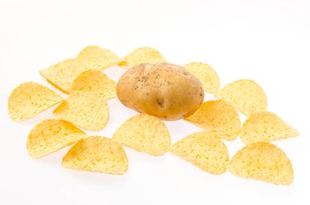 Potato and chipsの写真素材