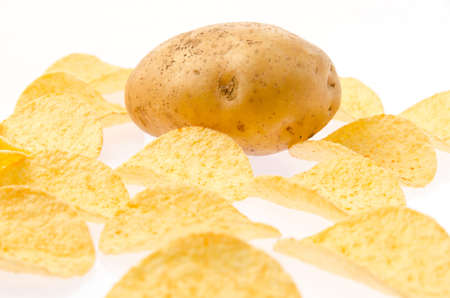 Potato and chipsの写真素材