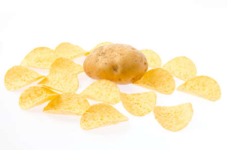 Potato and chipsの写真素材
