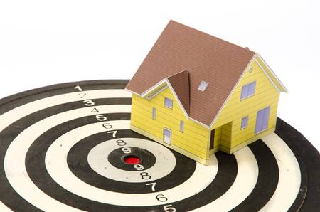 House on dartboardの写真素材