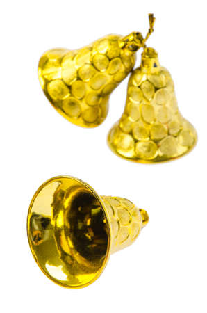 Golden Christmas bellsの写真素材