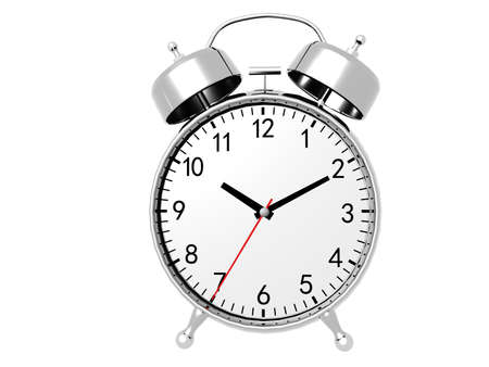 Alarm clock isolated on whiteの写真素材
