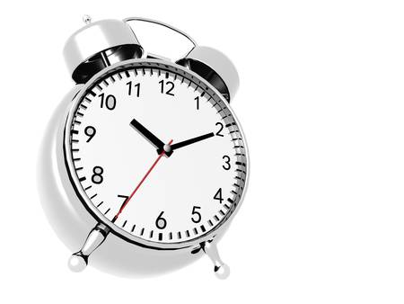 Alarm clock isolated on whiteの写真素材