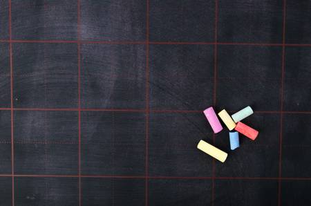 Blackboard and chalksの写真素材