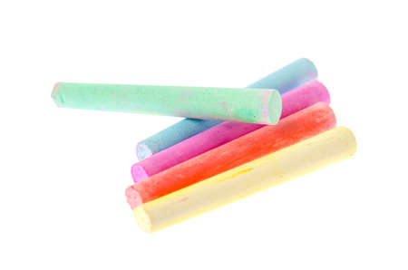 Chalks in a variety of colors arrangedの写真素材
