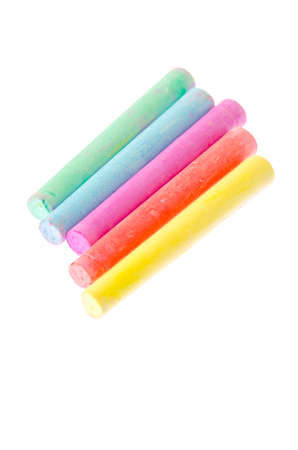 Chalks in a variety of colors arrangedの写真素材