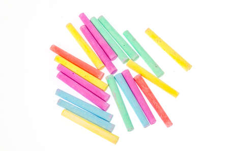 Chalks in a variety of colors arrangedの写真素材