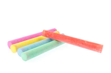 Chalks in a variety of colors arrangedの写真素材