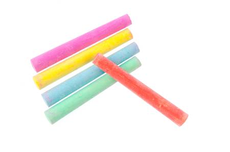 Chalks in a variety of colors arrangedの写真素材