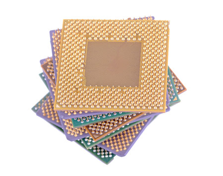 close up of many different cpu processors