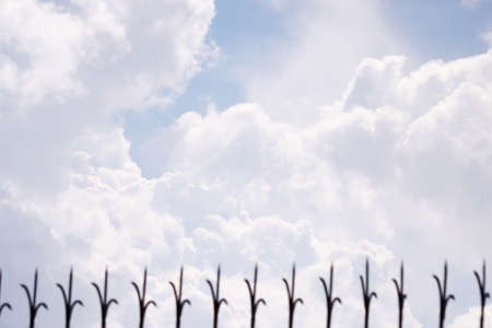 a big white clouds against blue skyの写真素材