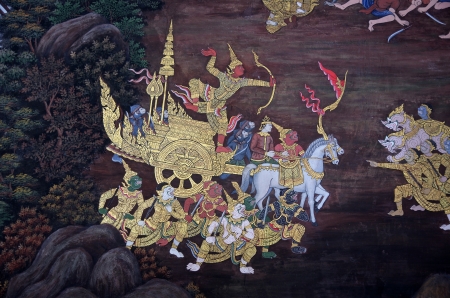 thai mural in wat pra kaew  Itのeditorial素材