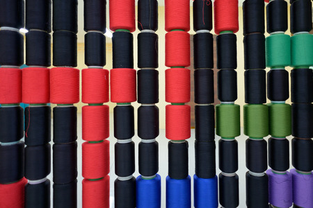 multi Color of Silk worm Threads from thailandの写真素材