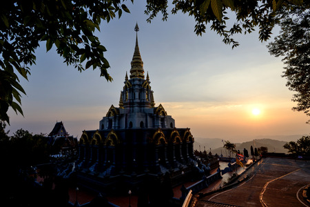 The Phra Boromathat Chedi, Doi Mae Salong, Chiangrai The Phra Boromathat Chedi is a chedi built on a hill near the village of Santikhiri, in honour of the late Princess Mother, Srinagarindra.のeditorial素材
