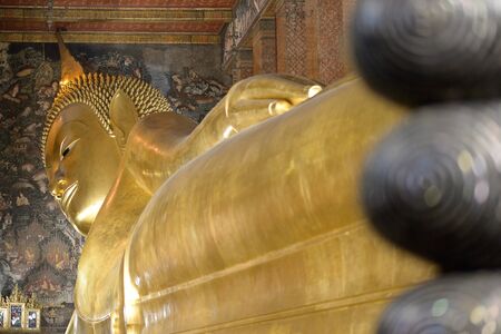Reclining Buddha statue in Thailand Buddha Temple Wat Pho , Asian style Buddha Artのeditorial素材
