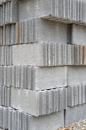 Adobe brick wall detail for building construction