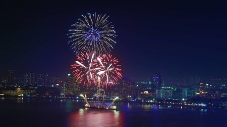 top view from pattaya firework near beachの写真素材