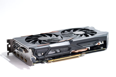 vga or graphic card of computer pc on white black ground